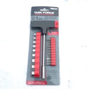 Tool Set . 21 Piece T-Bar Driver Assortment Set . Task Force . New in Package